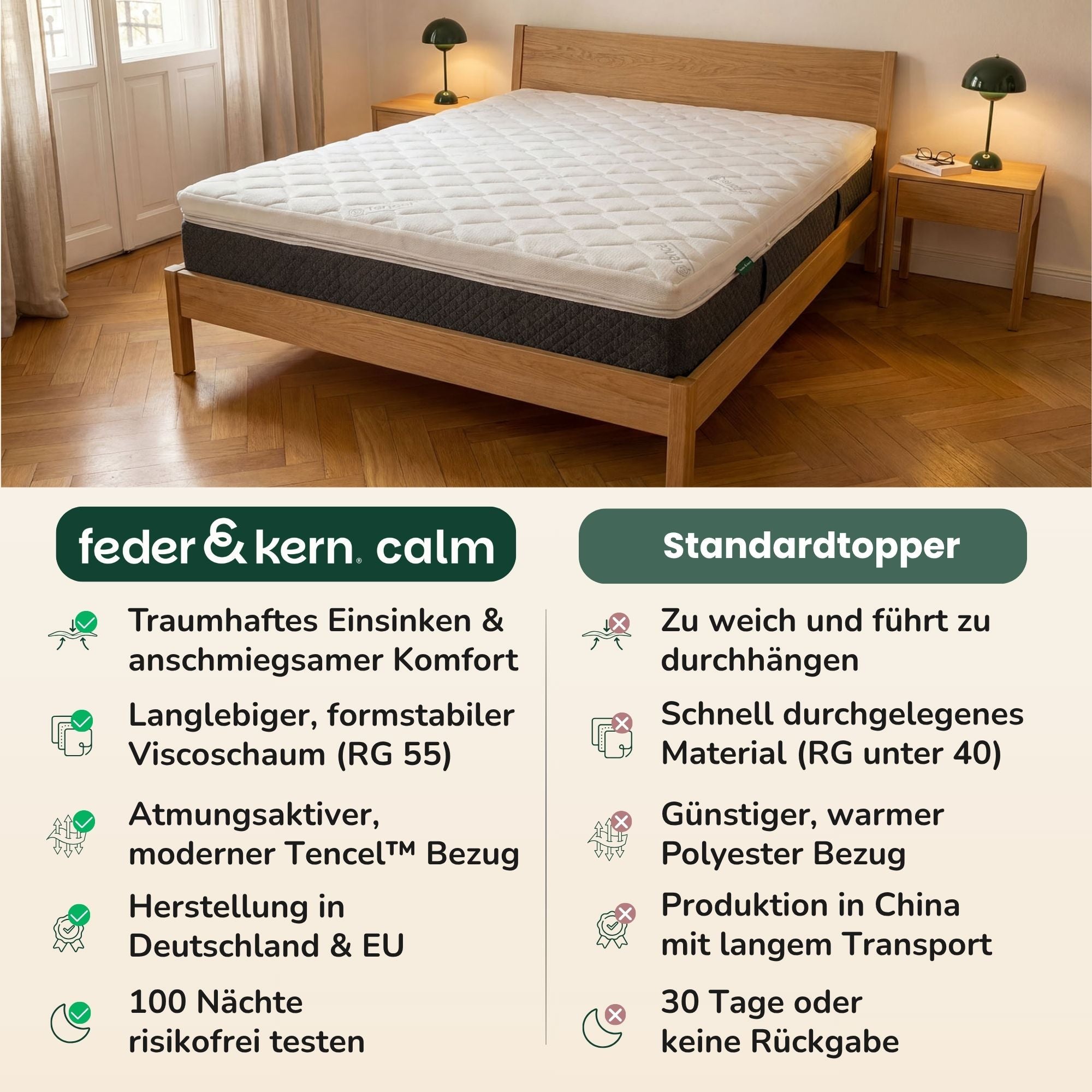 feder & kern® calm Viscotopper