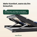 Feder & Kern Lattenrost in Schwarz mit verstellbarem Kopf- und Fußteil aus Holzleisten.